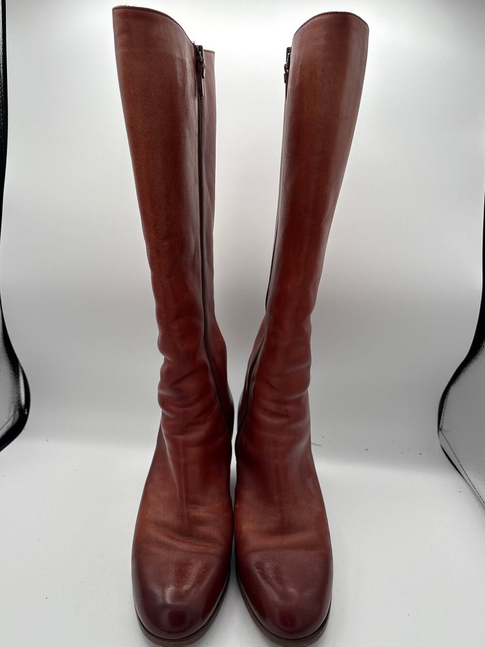 Women’s Pantanetti Size 9.5 Orange Brown Leather Boots